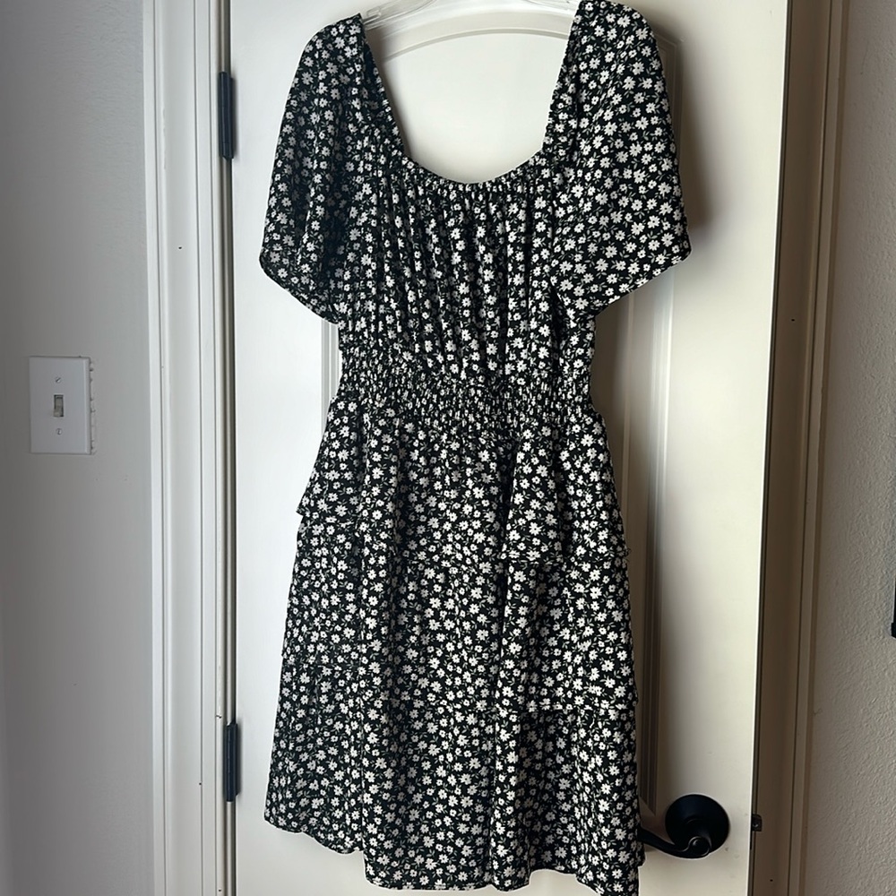 Black & White Floral Mini Dress